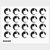 Sticker Rond Pouce vers le haut Gesture, noir dos (Feuille)