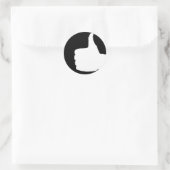 Sticker Rond Pouce vers le haut Gesture, noir dos (Sac)
