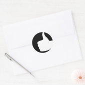 Sticker Rond Pouce vers le haut Gesture, noir dos (Enveloppe)