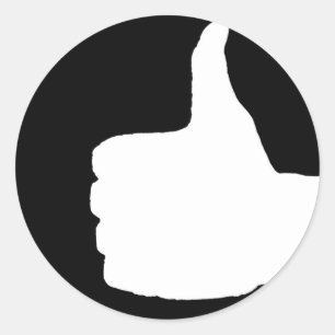 Sticker Rond Pouce vers le haut Gesture, noir dos