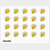 Sticker Rond Pouce vers le haut Merci visage beaucoup (Feuille)