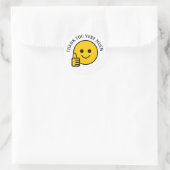 Sticker Rond Pouce vers le haut Merci visage beaucoup (Sac)