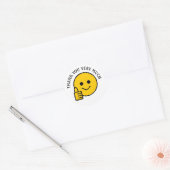 Sticker Rond Pouce vers le haut Merci visage beaucoup (Enveloppe)
