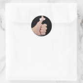 Sticker Rond Pouce vers le haut sur noir (Sac)