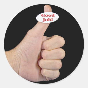 Sticker Rond Pouce vers le haut sur noir