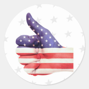 Sticker Rond Pouce vers le haut USA