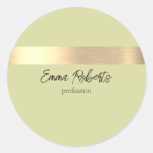 Sticker Rond Poudre de Matcha Vert rose Or huile Faux rustique