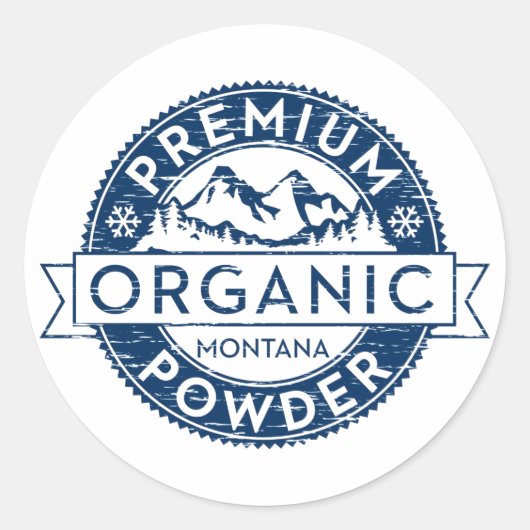 Sticker Rond Poudre de Montana biologique de qualité supérieure (Devant)