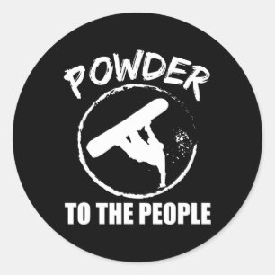 Sticker Rond Poudre De Snowboard Pour Les Gens Cadeau De Snowbo