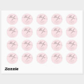 Sticker Rond Poudre rose propre Simple moderniste merci (Feuille)
