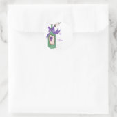 Sticker Rond poule de bouteille de vin (Sac)