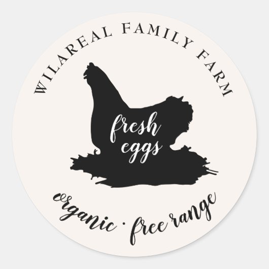 Sticker Rond poule de la famille ferme classique (Devant)
