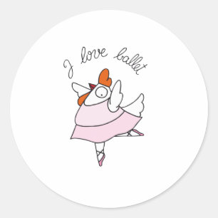 Sticker Rond poule drôle
