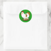 Sticker Rond poule et oeufs mignons (Sac)