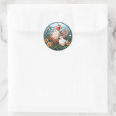 Sticker Rond Poule et poulette en verre doux (Sac)