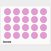 Sticker Rond poule rose magenta napperons collant rond classiqu (Feuille)