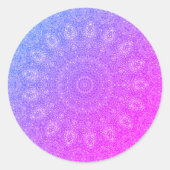 Sticker Rond poule rose violet doilies classique collant rond (Devant)