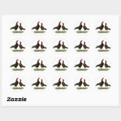 Sticker Rond Poules Aseel Black Red (Feuille)