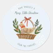 Sticker Rond Poules françaises | 12 Jour de Noël (Devant)