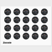 Sticker Rond Poules Heavy Metal (Feuille)