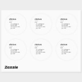 STICKER ROND POULET (Feuille)
