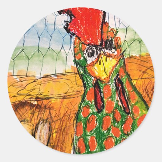 Sticker Rond Poulet (Devant)