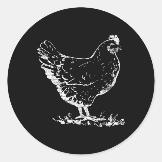Sticker Rond Poulet animal de ferme (Devant)