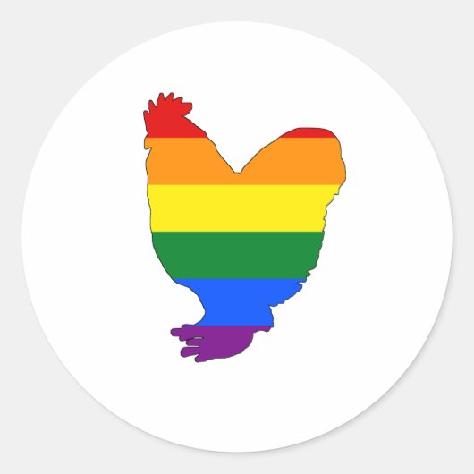 Sticker Rond Poulet arc-en-ciel (Devant)
