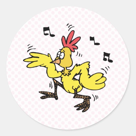 Sticker Rond Poulet ChaChaCha (Devant)