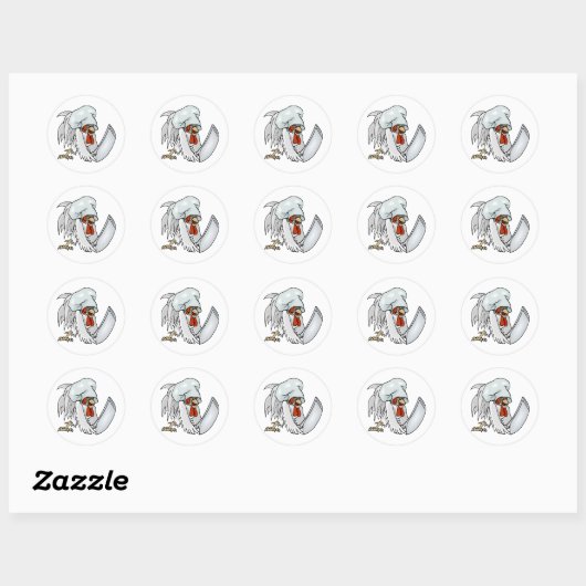 Sticker Rond Poulet Chef (Feuille)