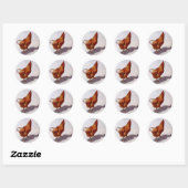 STICKER ROND POULET DANS LE PASTEL D'HUILE (Feuille)