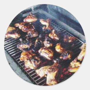Sticker Rond Poulet de barbecue