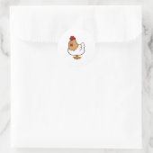 Sticker Rond Poulet de caricature (Sac)