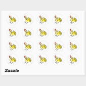 Sticker Rond Poulet de chasse (Feuille)