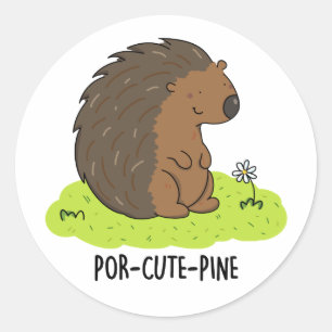 Sticker Rond Poulet De Porcupine Drôle De Por Cute-Pin
