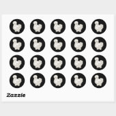 Sticker Rond Poulet de Silkie (Feuille)