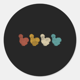 Sticker Rond Poulet de soie