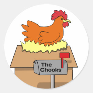Sticker Rond Poulet drôle de Chambre de Chook sur la bande