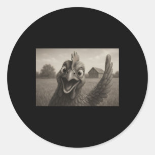 Sticker Rond Poulet drôle mignon pour femmes hommes 