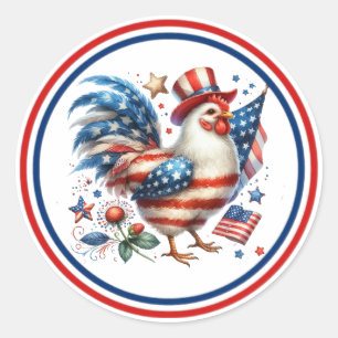 Sticker Rond Poulet du 14 juillet Clipart-61531