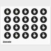 Sticker Rond Poulet en Silkie portant un casque (Feuille)