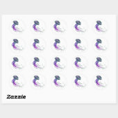 STICKER ROND POULET ET TENTACLES (Feuille)