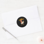 Sticker Rond Poulet F-Awk-F drôle F-Caw-F Coq Pun Rétro Vi (Enveloppe)