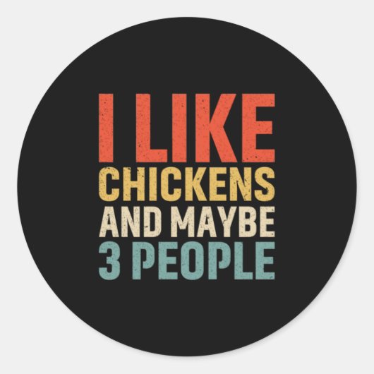 Sticker Rond Poulet J'Aime Les Poulets (Devant)