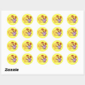 Sticker Rond Poulet malade (Feuille)