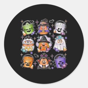 Sticker Rond Poulet Nuggets Citrouille Halloween 90s Vintage 3