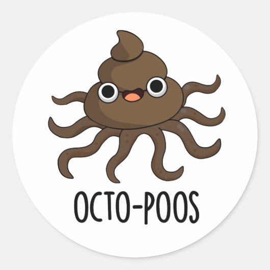 Sticker Rond Poulet Octo-Poos Drôle (Devant)