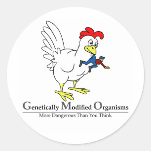 Sticker Rond poulet OGM