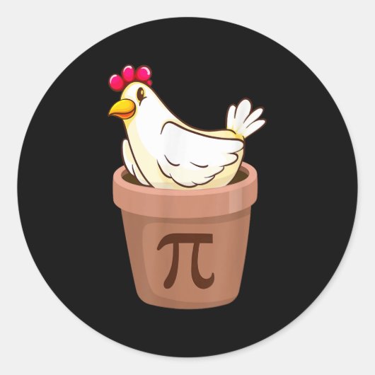 Sticker Rond Poulet Pot À Tarte Trois De Mes Choses Préférées D (Devant)