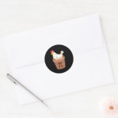 Sticker Rond Poulet Pot À Tarte Trois De Mes Choses Préférées D (Enveloppe)